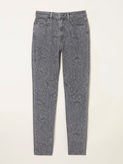 FatFace Grey Floral Bouquet Laser Print Jeans - Image 6 of 7