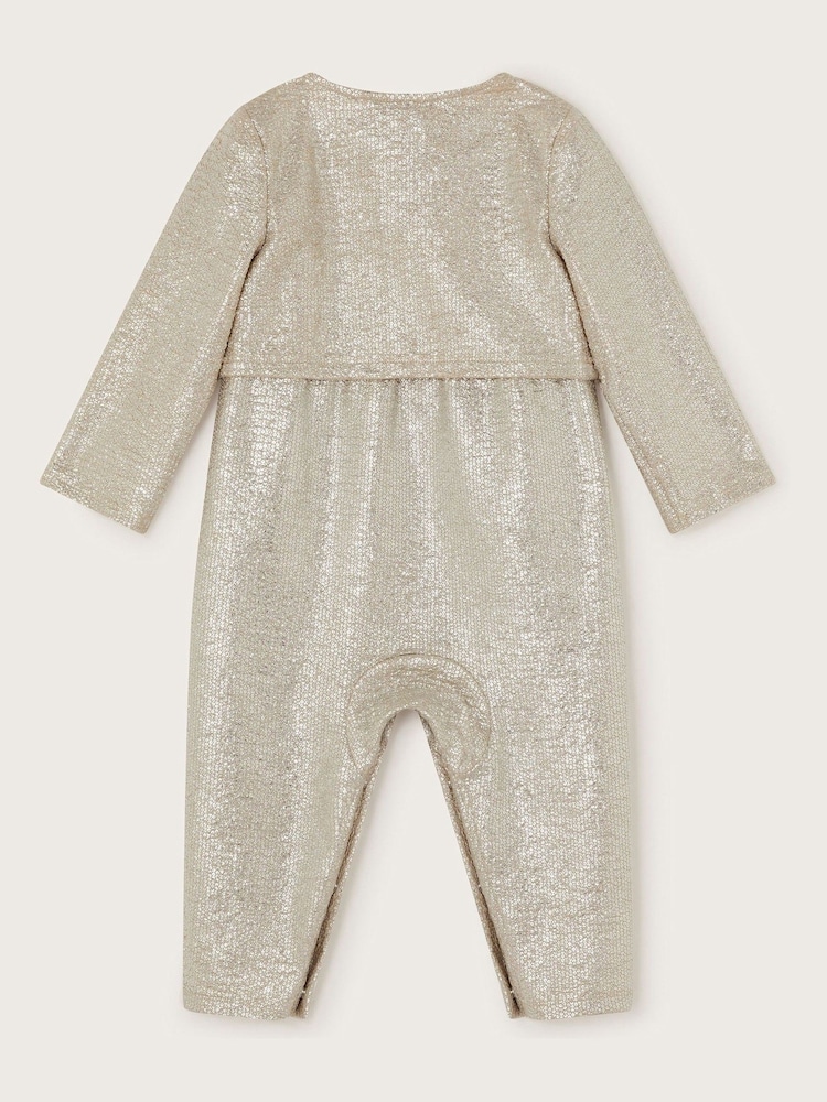 Monsoon Silver Baby Imogen Shimmer Romper and Jacket Set - Image 2 of 5