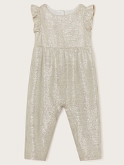 Monsoon Silver Baby Imogen Shimmer Romper and Jacket Set - Image 4 of 5