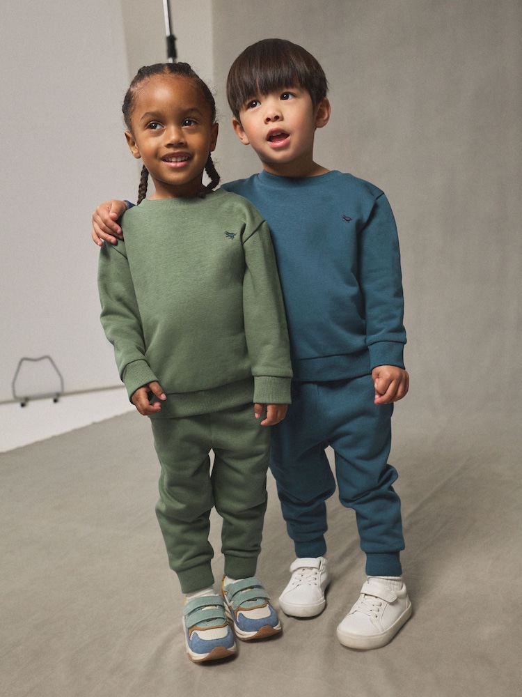 Blue/Green Sweatshirt and Joggers Set 2 Pack (3mths-7yrs) - Image 1 of 10