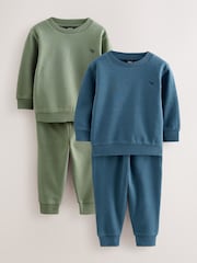 Blue/Green Sweatshirt and Joggers Set 2 Pack (3mths-7yrs) - Image 3 of 10