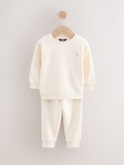 Off White/Cement - Komplet 2 puloverja in hlač za prosti čas (3mes-7let) - Slika 4 iz 10