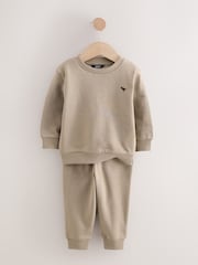Off White/Cement - Komplet 2 puloverja in hlač za prosti čas (3mes-7let) - Slika 8 iz 10