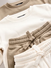 Off White/Cement - Komplet 2 puloverja in hlač za prosti čas (3mes-7let) - Slika 9 iz 10