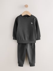 Charcoal Grey/Green Sweatshirt and Joggers Set 2 Pack (3mths-7yrs) - Image 8 of 10