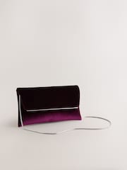 Berry Clutch Bag with Detachable Chain - Image 1 of 5