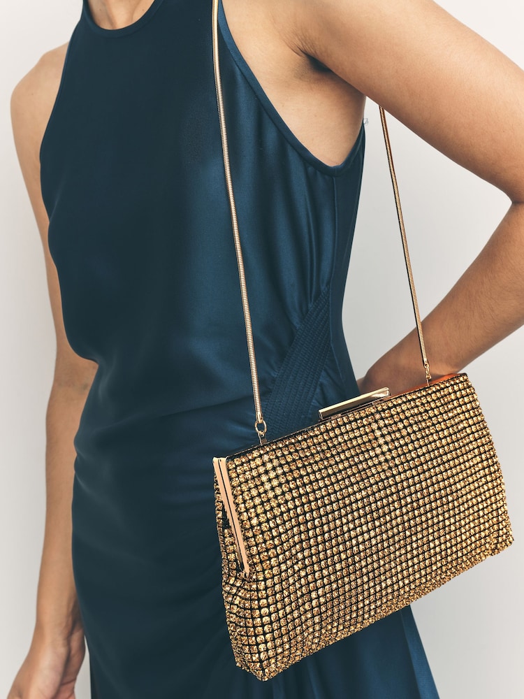 Buy Gold Sparkle Clutch Bag from Next USA