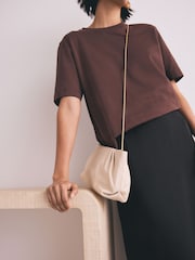Bone Leather Snap Clutch Bag - Image 3 of 10