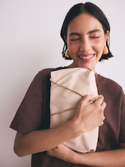 Bone Leather Snap Clutch Bag - Image 4 of 10