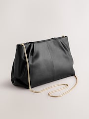 Black Leather Snap Clutch Bag - Image 4 of 8