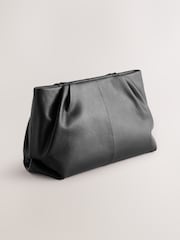Black Leather Snap Clutch Bag - Image 5 of 8