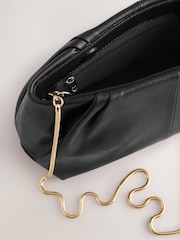 Black Leather Snap Clutch Bag - Image 8 of 8