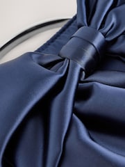 Navy Satin Bow Hand Held Bag - Image 9 of 10