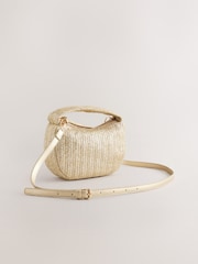 Metallic Raffia Effect Hand Held Bag - Image 1 of 5