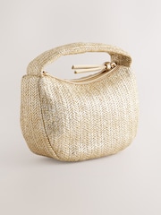 Metallic Raffia Effect Hand Held Bag - Image 3 of 5