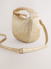 Metallic Raffia Effect Hand Held Bag - Image 4 of 5