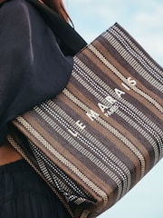 Chocolate Brown Canvas Shoulder Bag - Image 3 of 7