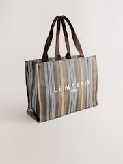 Chocolate Brown Canvas Shoulder Bag - Image 5 of 7