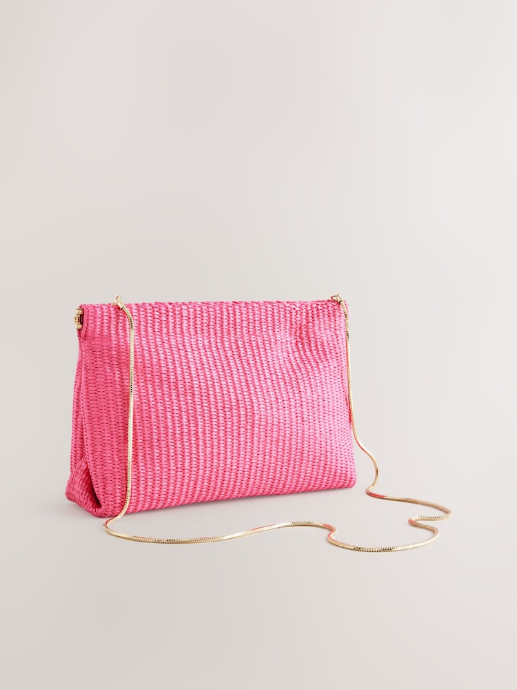 Rosa - Raffia Effect Clutch Bag - Imagen 1 de 5