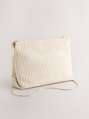 Natural Raffia Effect Clutch Bag - Image 1 of 5