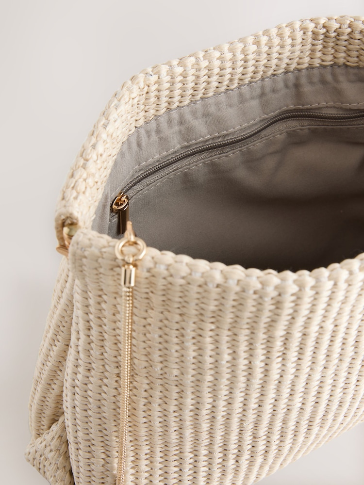 Natural Raffia Effect Clutch Bag - Image 5 of 5