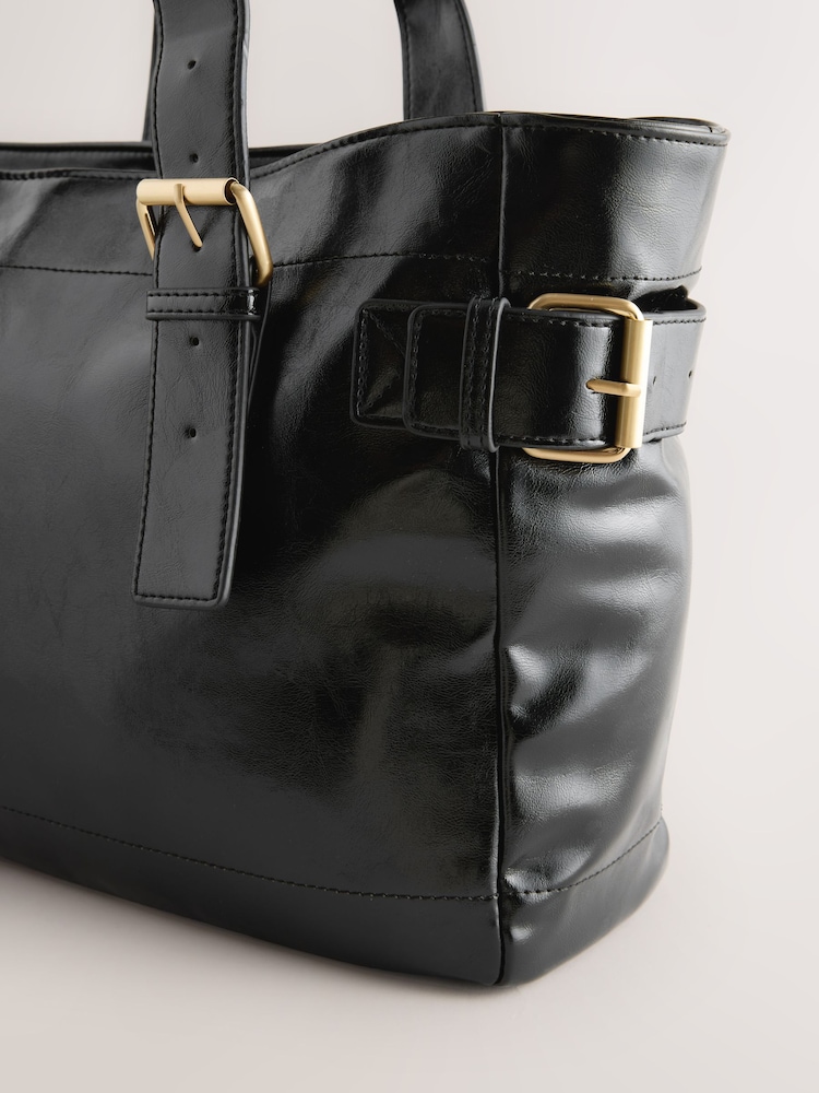 Black Buckle Shoulder Bag - Image 9 of 9