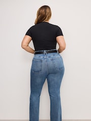 Good American Blue Soft Tech Classic Bootcut 100% Cotton Jeans - Image 2 of 12