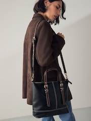 Black Buckle Hand Held Bag - Image 4 of 10