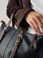 Black Buckle Hand Held Bag - Image 5 of 10