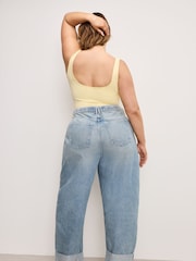 Good American Blue Standard Barrel 100% Cotton Jeans - Image 2 of 11