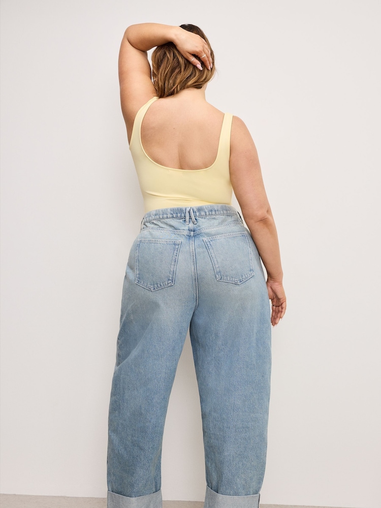 Good American Blue Standard Barrel 100% Cotton Jeans - Image 2 of 11