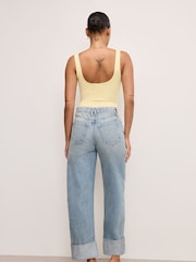 Good American Blue Standard Barrel 100% Cotton Jeans - Image 5 of 11