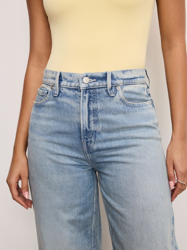 Good American Blue Standard Barrel 100% Cotton Jeans - Image 7 of 11