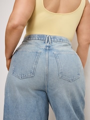 Good American Blue Standard Barrel 100% Cotton Jeans - Image 9 of 11