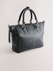 Black Leather Buckle Hand Held Bag - Image 2 of 5