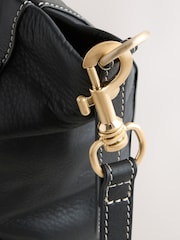Black Leather Buckle Hand Held Bag - Image 5 of 5