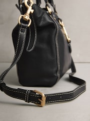 Black N. Premium Leather Buckle Hand Held Bag - Image 7 of 7