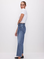 Good American 100% Cotton Waist Palazzo Crop Jeans - Image 3 of 8