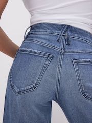 Good American 100% Cotton Waist Palazzo Crop Jeans - Image 4 of 8