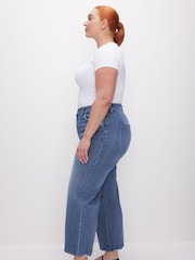 Good American 100% Cotton Waist Palazzo Crop Jeans - Image 5 of 8