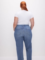 Good American 100% Cotton Waist Palazzo Crop Jeans - Image 6 of 8
