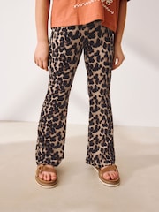 Animal Print Textured Flared Leggings (3-16yrs) - Image 1 of 8