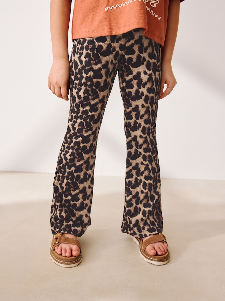Animal Print Textured Flared Leggings (3-16yrs) - Image 1 of 8