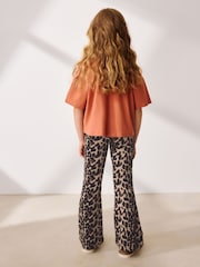 Animal Print Textured Flared Leggings (3-16yrs) - Image 2 of 8