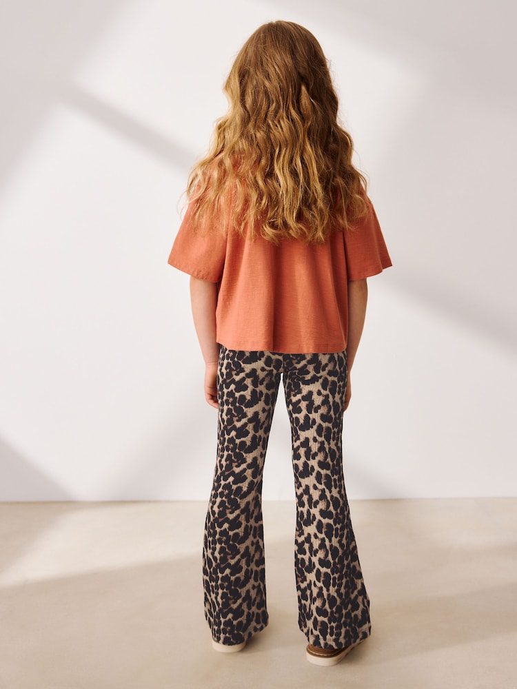 Animal Print Textured Flared Leggings (3-16yrs) - Image 2 of 8