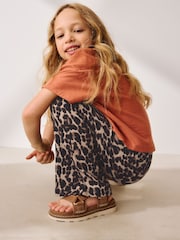 Animal Print Textured Flared Leggings (3-16yrs) - Image 4 of 8