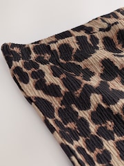 Animal Print Textured Flared Leggings (3-16yrs) - Image 7 of 8
