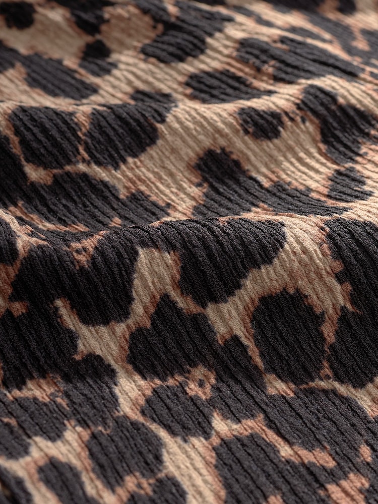 Animal Print Textured Flared Leggings (3-16yrs) - Image 8 of 8