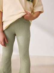 Khaki Green Textured Flared Leggings (3-16yrs) - Image 4 of 8