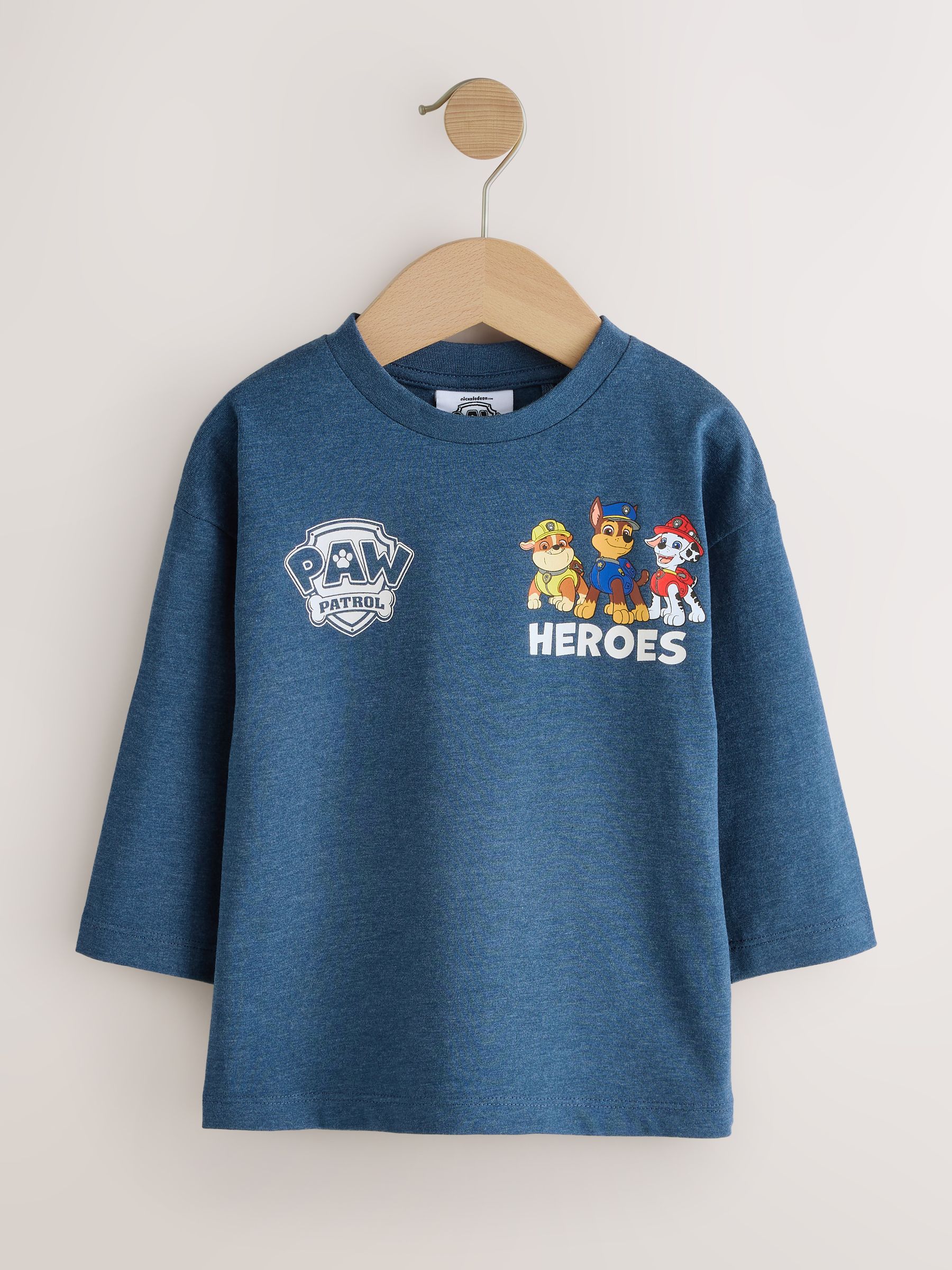 Navy Marl Paw Patrol Long Sleeve T-Shirt (3mths-8yrs)
